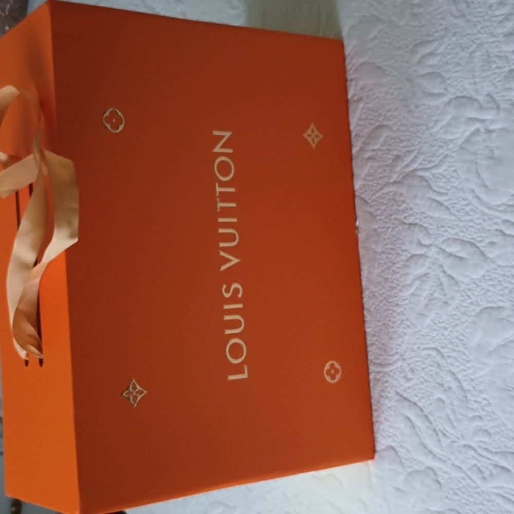 Louis Vuitton Signature Orange & Gold Storage Magnetic Handles Box Large - Picture 2 of 9